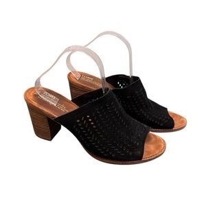 Toms Slide Open Toe Majorea Perforated Suede Mule Sandals Size 12